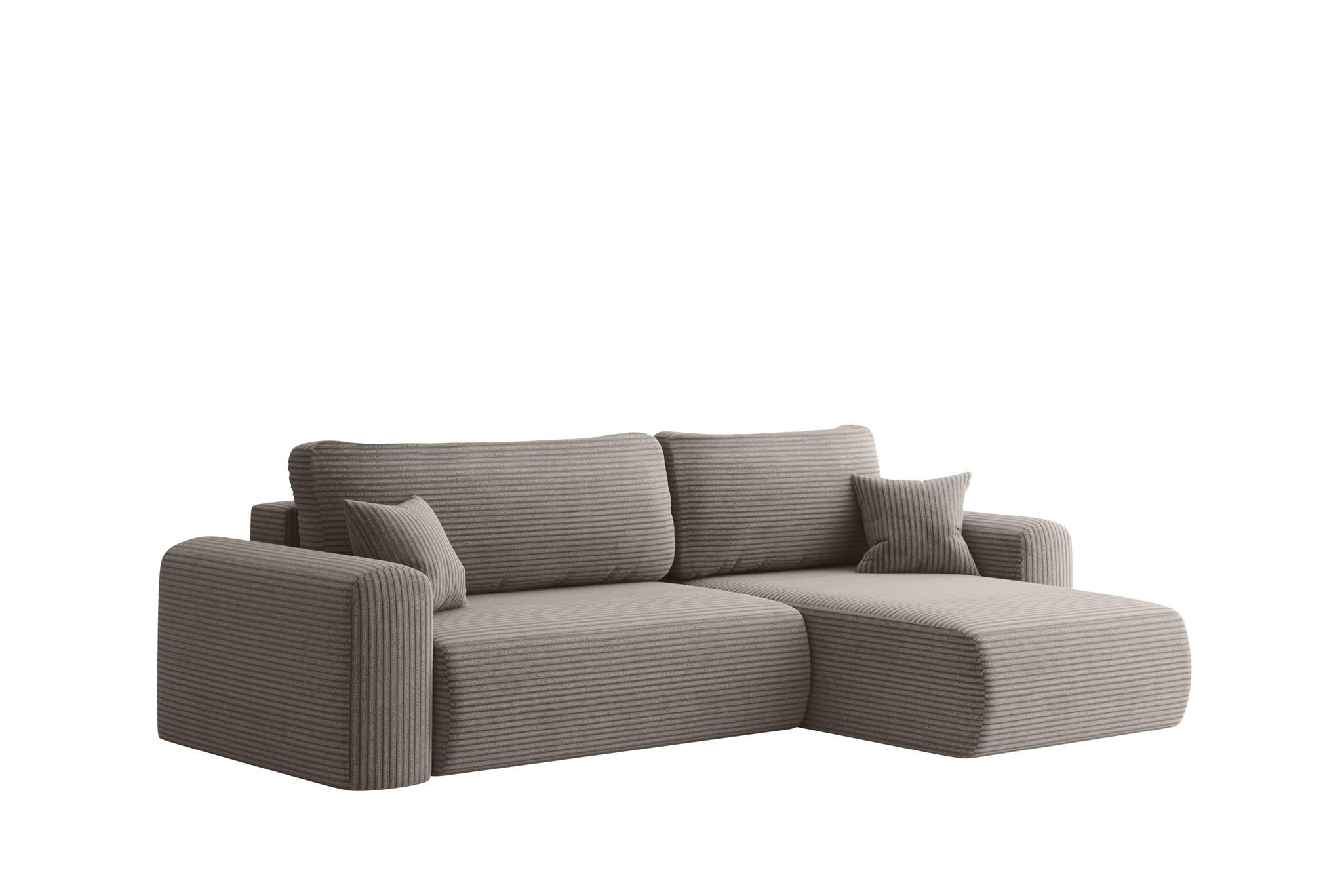 ECKSOFA Flora In Poso - Grau, Holzwerkstoff/Textil (272/145cm) - Fun Möbel