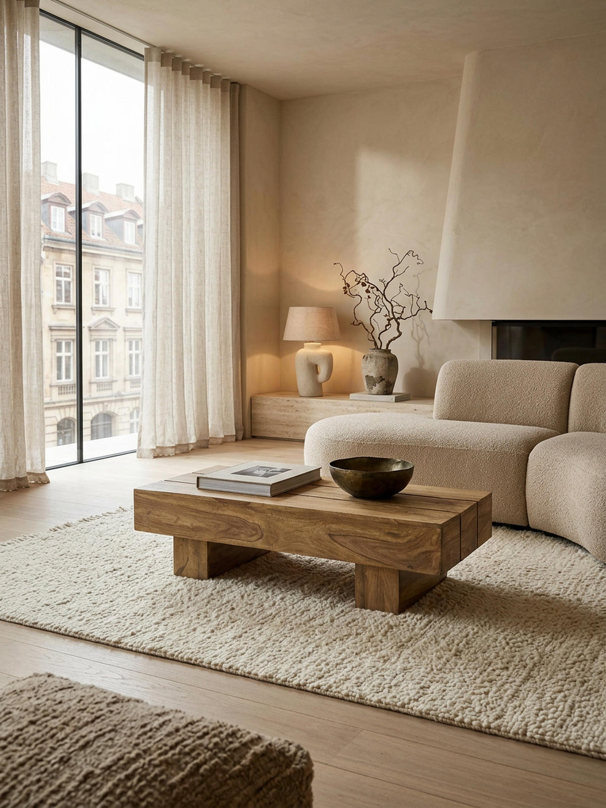 COUCHTISCH aus Massivholz, handgefertigt, pflegeleicht, aus Akazienholz und Edelholz, Beige 120x45x30 cm - Beige, Holz (45/120/30cm) - KADIMA DESIGN