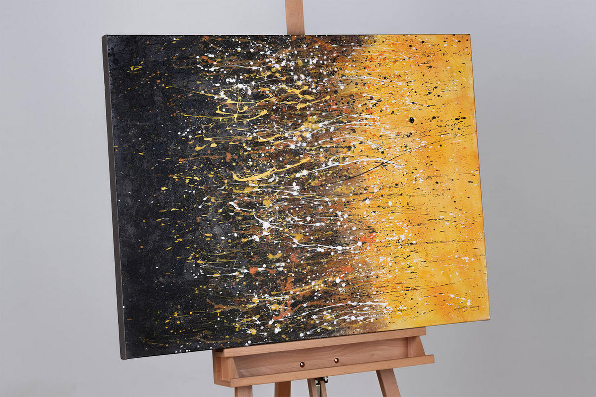 OLEJOMAĽBA 100/75 cm, Zvieratá - žltá, drevo/textil (100/75cm) - KUNSTLOFT