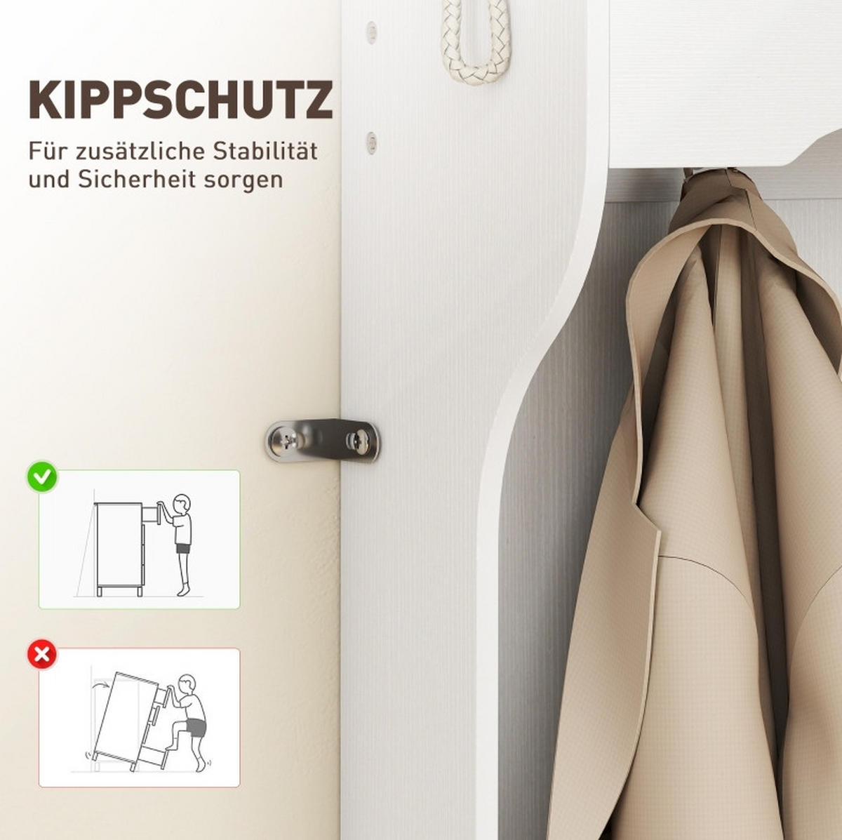 GARDEROBE 100/35/172,2 cm aus Holzwerkstoff mit Sitzbank und 12 Schuhfächern Weiß - Weiß, Holzwerkstoff (100/172.2/35cm) - Modenvie
