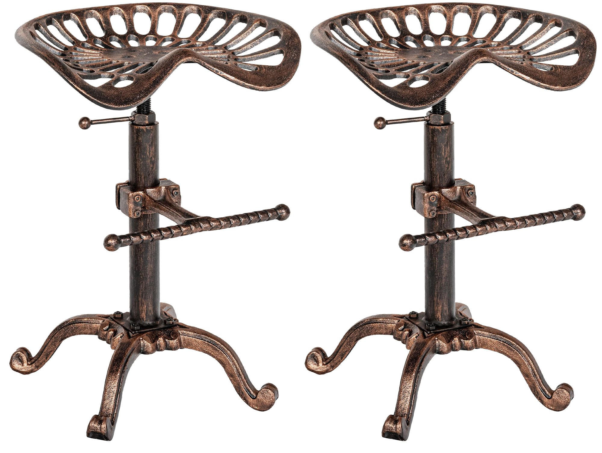 BARHOCKER 2er Set Metall Bronze - Bronzefarben, Metall (44/56/34cm) - CLP