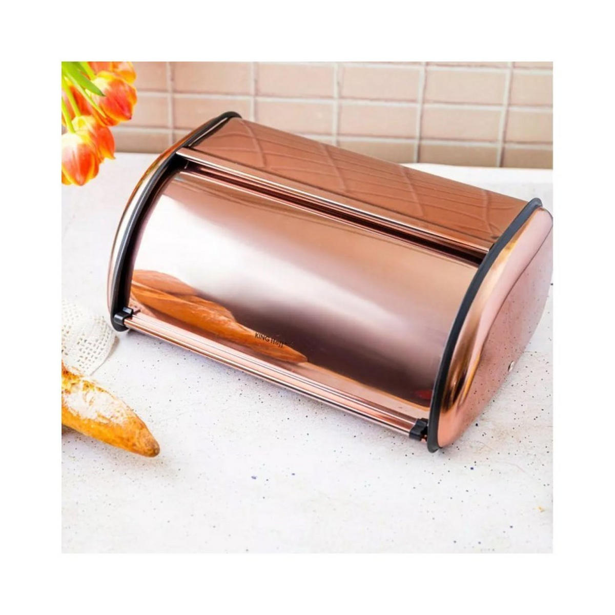 BROTKASTEN Rosa 36/24/15 cm KH1840 - Pink, Metall (24/15/36cm) - Kinghoff 