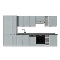 KUHINJSKI BLOK Fame-Line Svetlo modro-siva/bela 355 cm , DP Antracit - svetlo modra/bela, leseni material (355/206.8/60cm) - Vicco