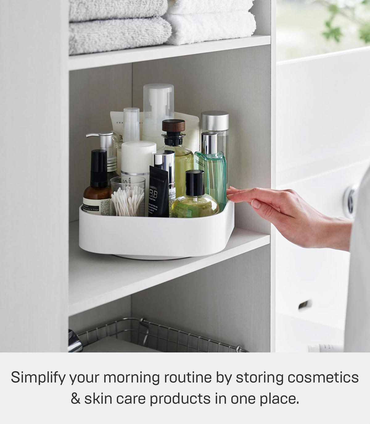 DREHTABLETT Tower 2198 weiß 6,3/20/20 cm - Weiß, Kunststoff (20/6.3/20cm) - Yamazaki