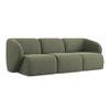 3-SITZER SOFA Bouclé Stoff Grün - Schwarz/Olivgrün, Holzwerkstoff/Kunststoff (244/75/94cm) - Makamii