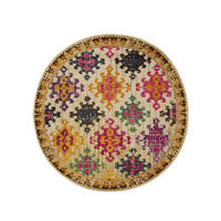TEPPICH Casa Multicolor/Beige ø 120 cm rund - Multicolor, Textil (120/120cm) - benuta Nest