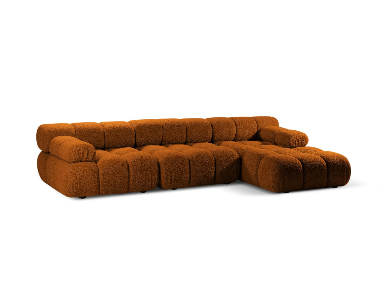 ECKSOFA modular rechts Bellis aus Boucle ziegelrot 4 Sitzplätze - Orange, Textil (155/282cm) - Micadoni