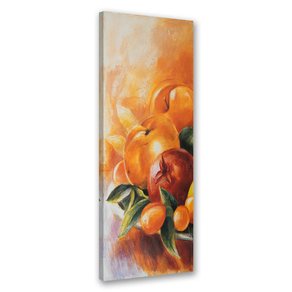 WANDBILD frisches obst gemalt - Orange, Textil (30/90cm) - Feeby