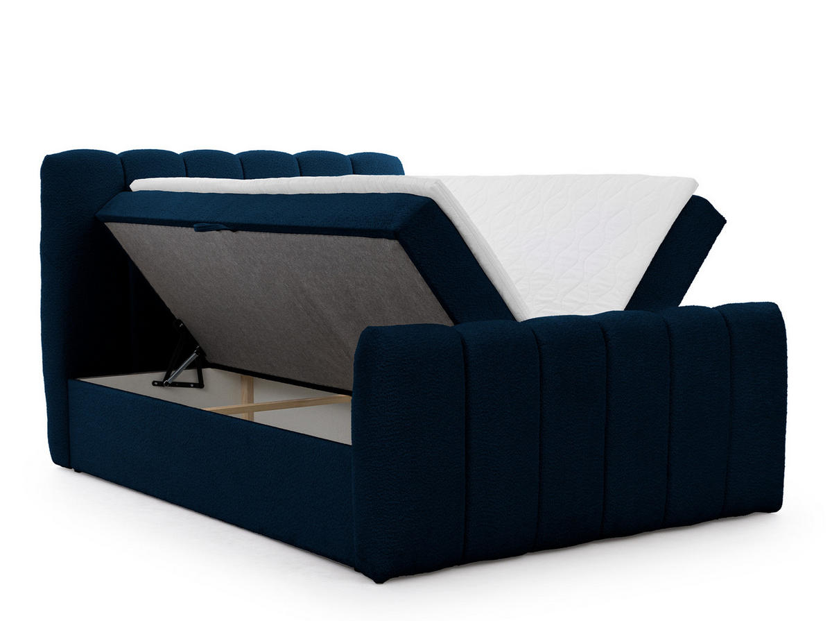 BOXBETT mit Topper und Stauraum 120x200 cm in Marineblau - Blau, Textil (120/200cm) - Home Collective