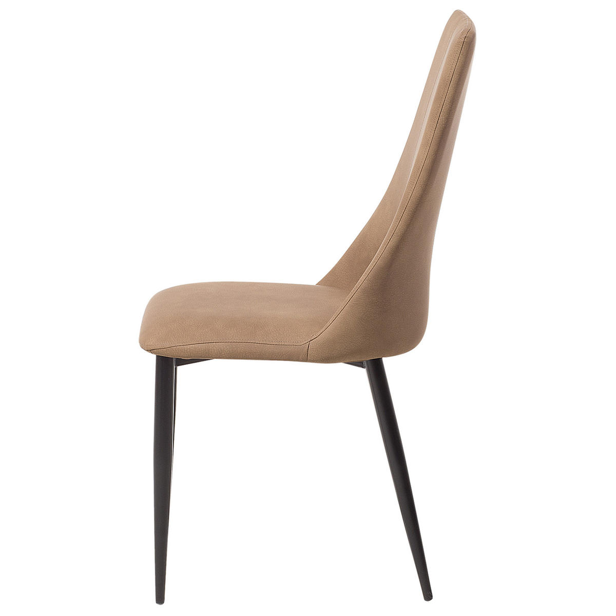 ESSZIMMERSTUHL 2er-Set Kunstleder Braun Clayton - Braun, Textil/Metall (47/96/58cm) - Beliani
