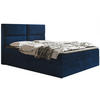 BOXBETT Bonio III 180/200 cm in Blau – mit Bettkasten und Topper - Blau/Schwarz, Holz/Holzwerkstoff (180/200cm) - AX Living