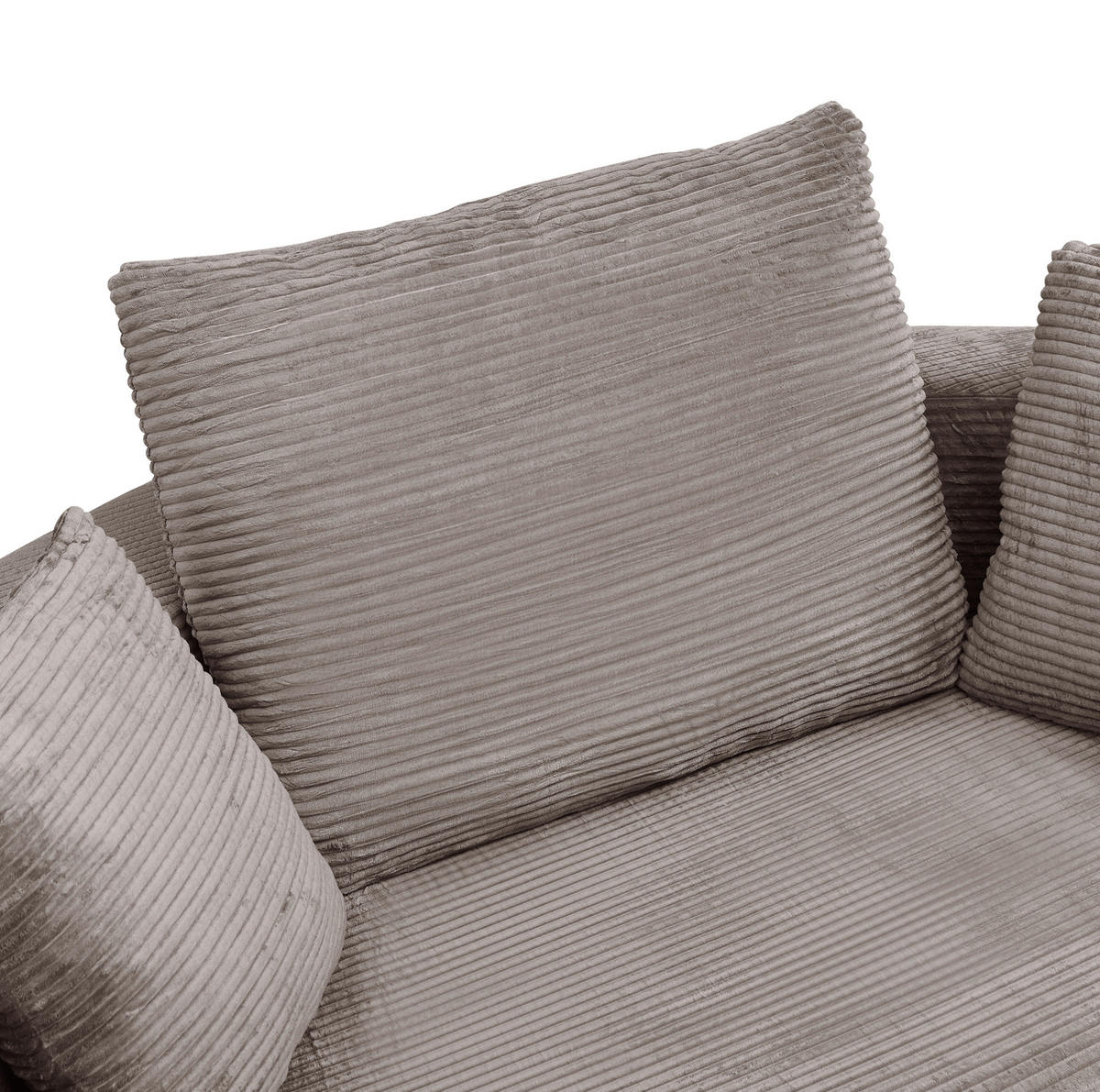SOFABETT 2-in-1 oval 173x176 cm Cordstoff Brown Gray - Braun, Kunststoff (176/40/173cm) - Meubliv