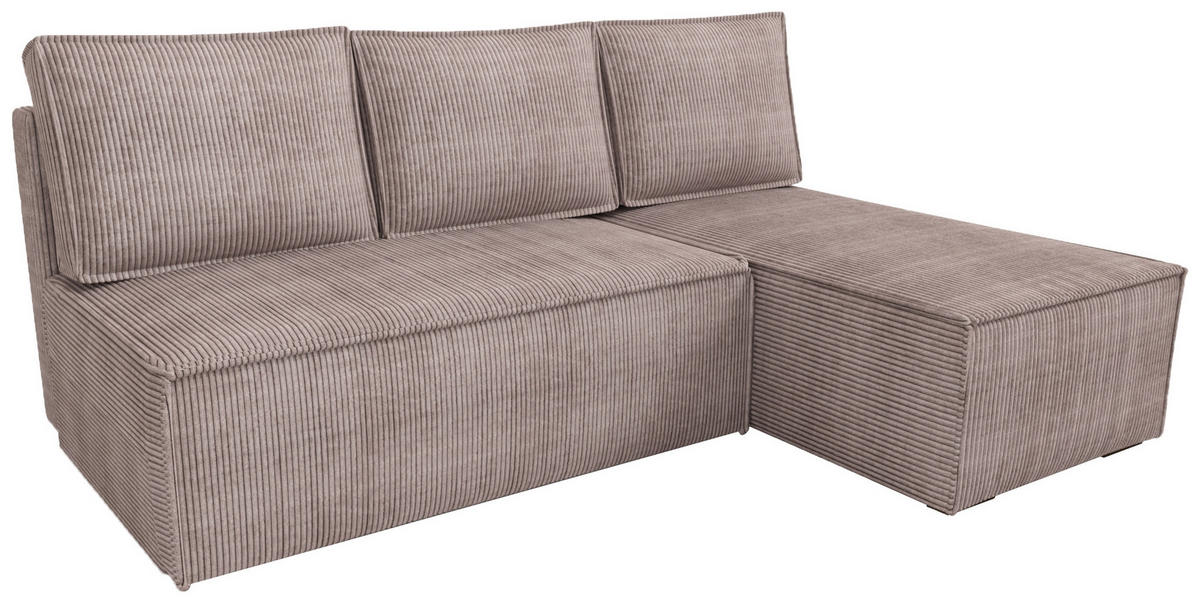 ECKSOFA Hector mit Schlaffunktion Puderrosa Cord - Rosa, Textil (200/141cm) - Bromarkt