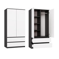 KLEIDERSCHRANK Anthrazit, Weiß 90/180/50 - Anthrazit/Weiß, Holzwerkstoff (90/180/50cm) - RAUMHIRSCH FURNITURE