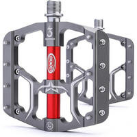 RENNRAD-/MOUNTAINBIKE-PEDALE Aluminiumlegierung 3 Lager Titanfarbe - Grau, Metall (10.5/1.5/10.5cm)
