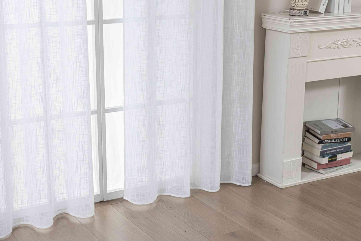 GARDINE SEOUL HxB 245x140 cm Weiß - Weiß, Textil (140/245cm) - Gardinenbox