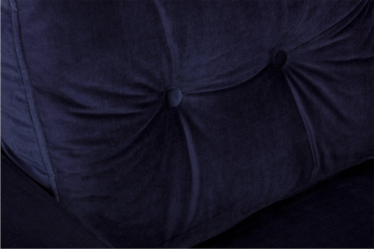 SESSEL ERISO mit Armlehnen und angenehmer Stoff zum Anfassen, Velour-Stoff, marineblau - Blau/Braun, Textil (80/75/75cm) - KONSIMO®