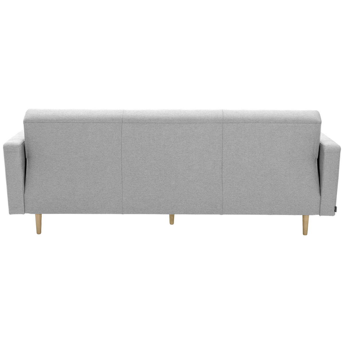 SOFA 3-Sitzer mit Bettfunktion Kazia Flachgewebe hellgrau - Hellgrau, Kunststoff (83/81/224cm) - 58aufmkessel