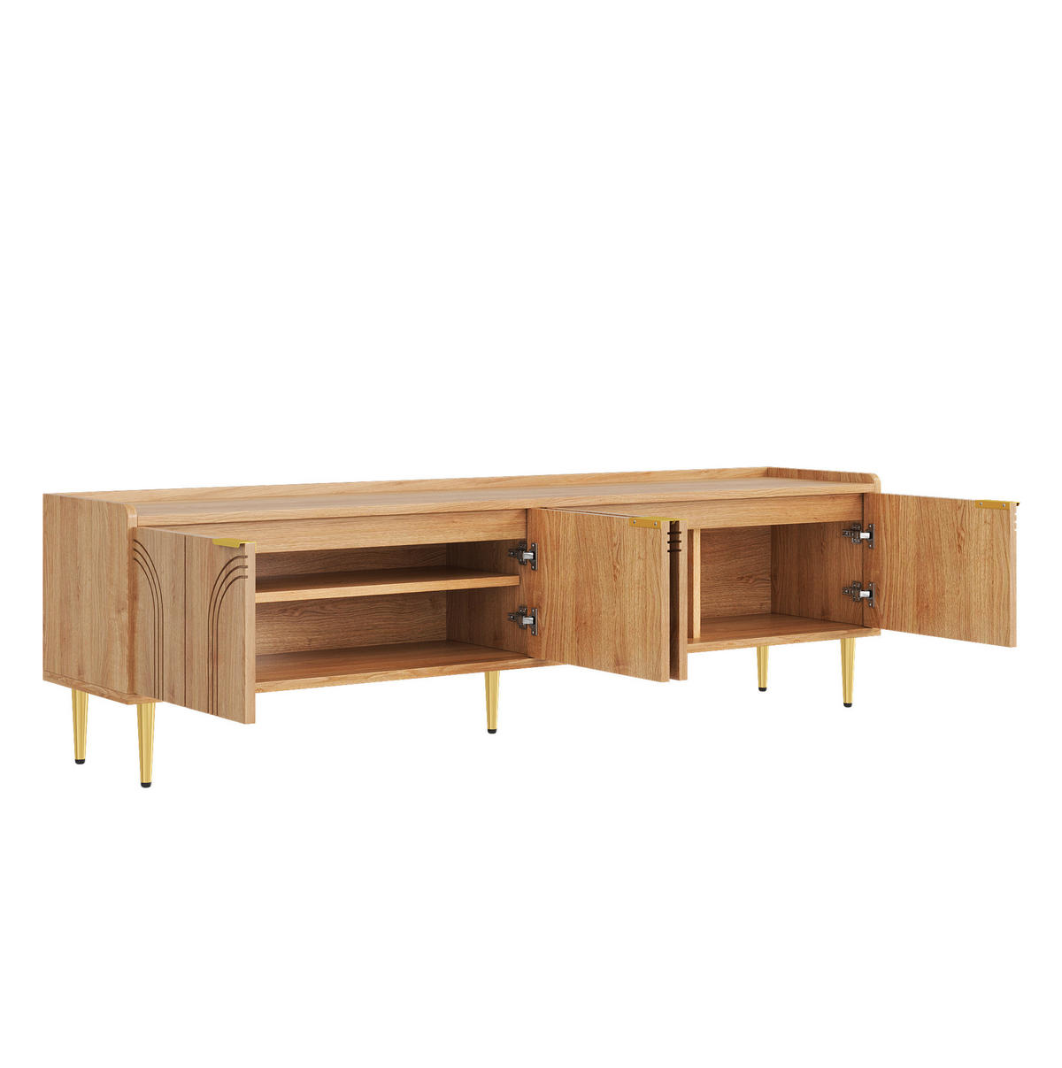 TV-ELEMENT mit Kabelmanagement 170 x 35 cm MDF Natural - Braun, Holzwerkstoff (35/47.5/170cm) - Beauniv