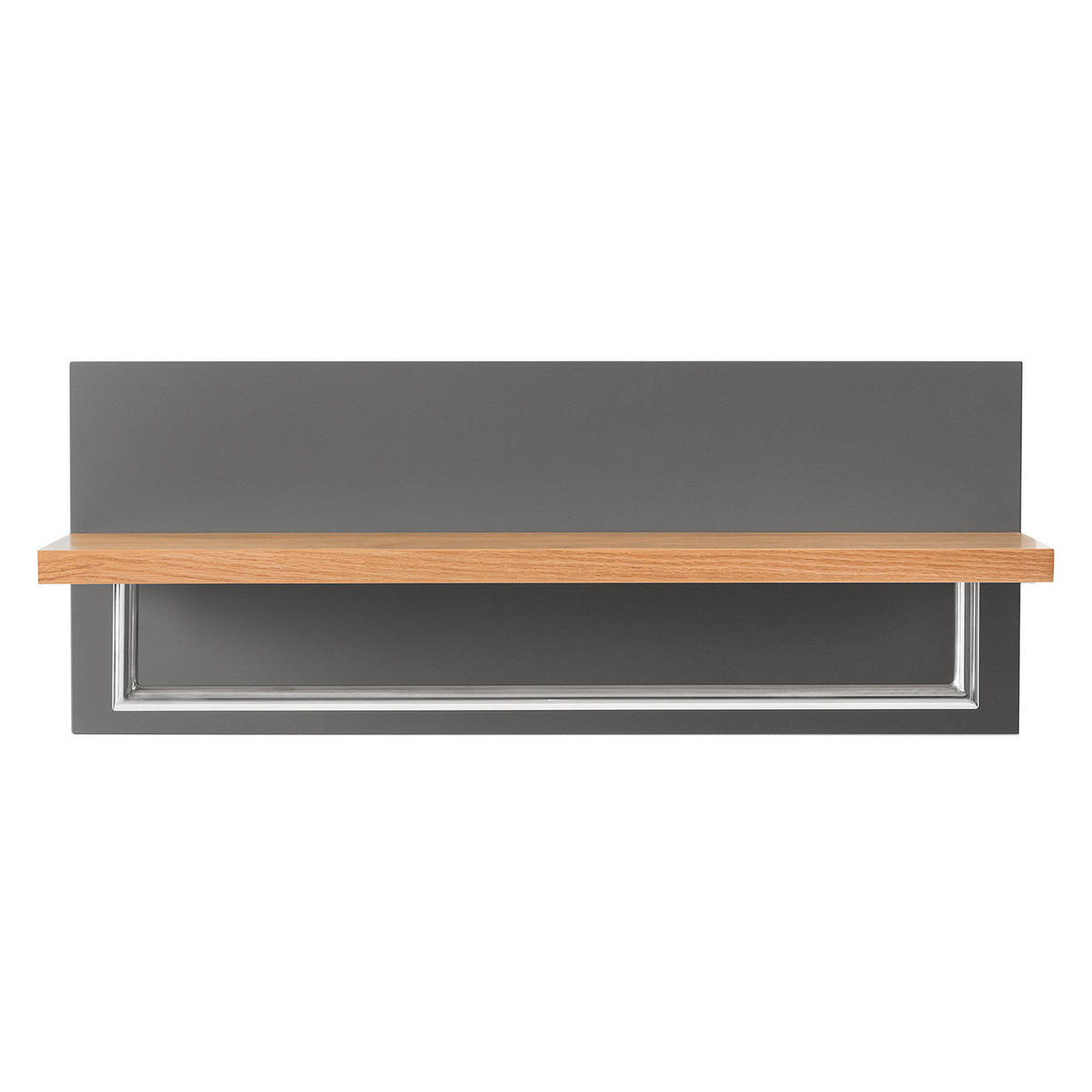 WANDGARDEROBE - Grau, Holzwerkstoff (76/30/25cm) - home24