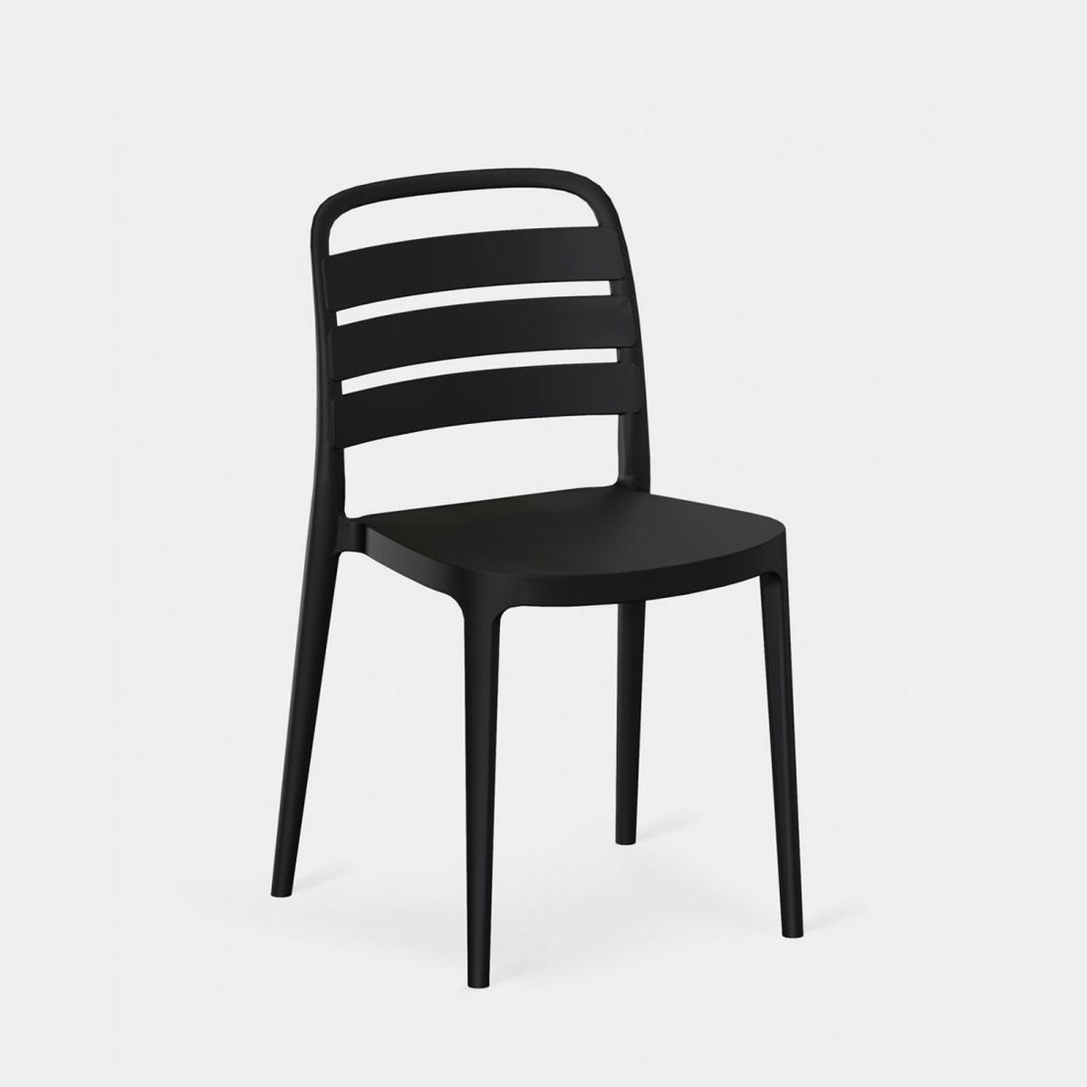 GARTEN-SET mit Tisch und 4 stapelbaren Stühlen in Anthrazitgrau Zira - Grau, Kunststoff - Klast Home