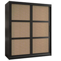 SCHWEBETÜRENSCHRANK 200/150/62 2-türig - Schwarz, Holz/Kunststoff (150/200/62cm) - MÖBEL KRYSPOL