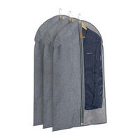 3XKLEIDERSACK - Grau, Kunststoff/Textil (58/99/0.1cm) - Relaxdays