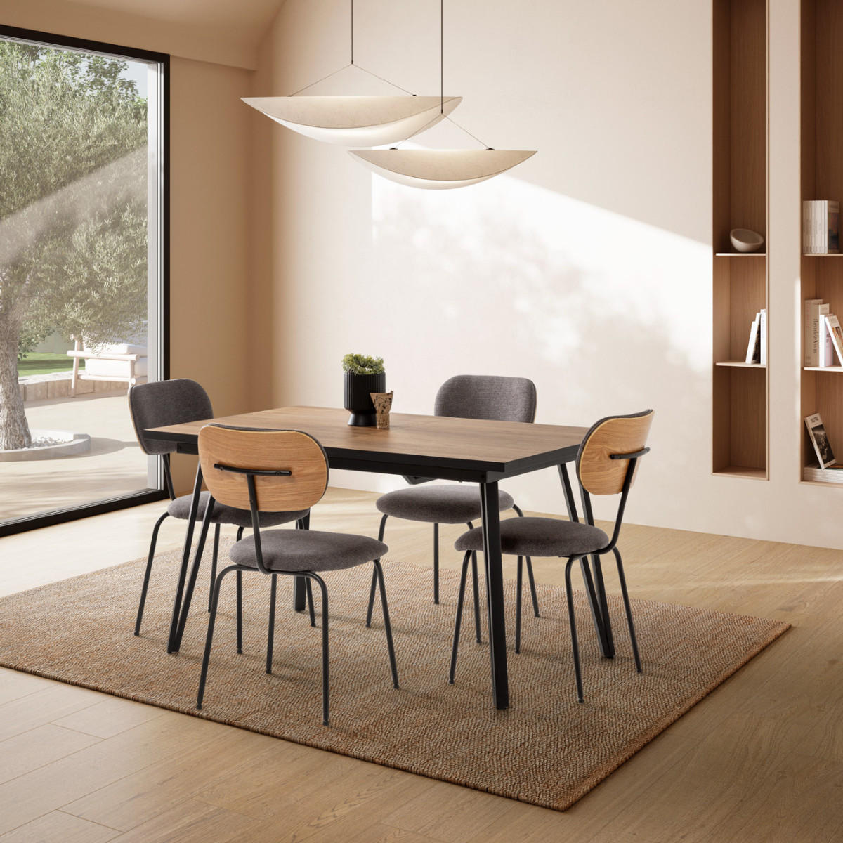 ESSTISCH Cleo Schwarz 140/90/77 cm - Schwarz, Keramik (140/90/77cm) - Calicosy