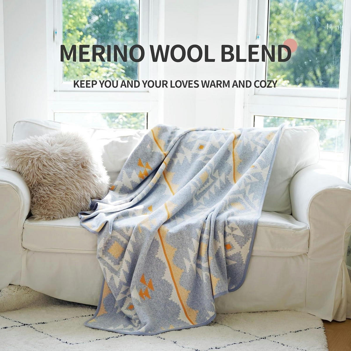 ÜBERWURF Merinowolle Marokkograu 160 x 129,5 cm - Multicolor, Textil (129.5/160cm)