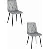 ESSZIMMERSTUHL 2er Set Velours Silbergrau, Gepolsterte Sitzfläche, Modernes Design - Grau, Textil (51/86/56cm) - Best For Home
