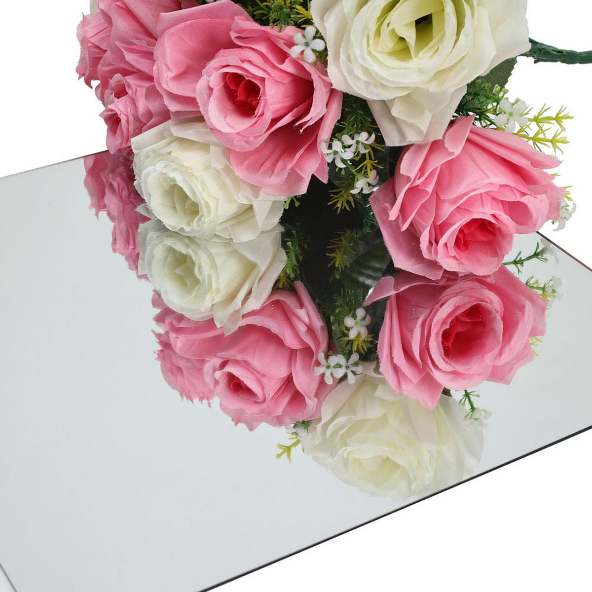 WANDSPIEGEL Spiegelplatten 4-TLG. Kombinierbar Acryl - Weiß, Kunststoff (30/1/30cm) - Livingandhome