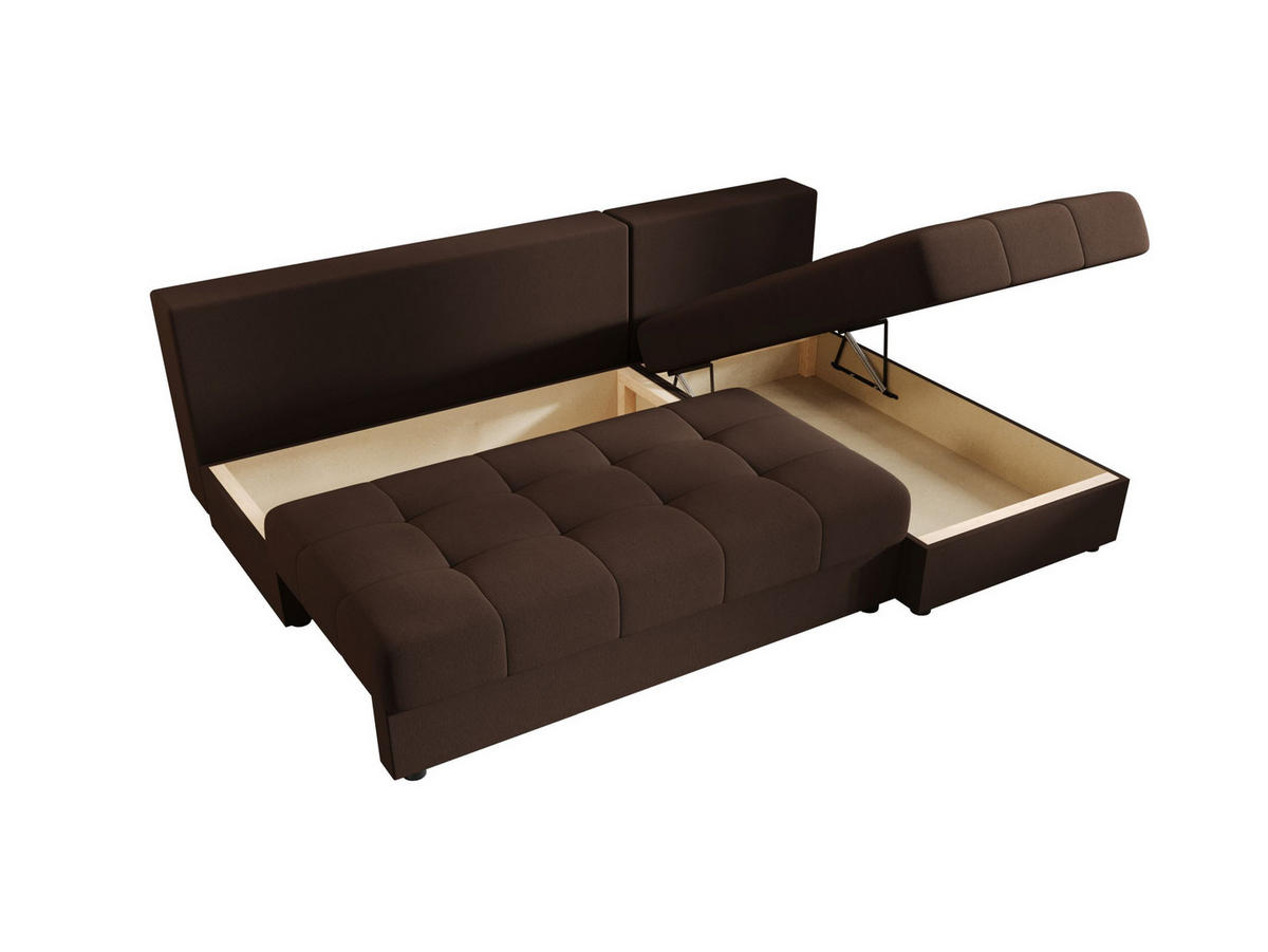 ECKSOFA MOS L Cosmic 800 Rechts mit Schlaffunktion - Braun, Textil (200/143cm) - Bedante
