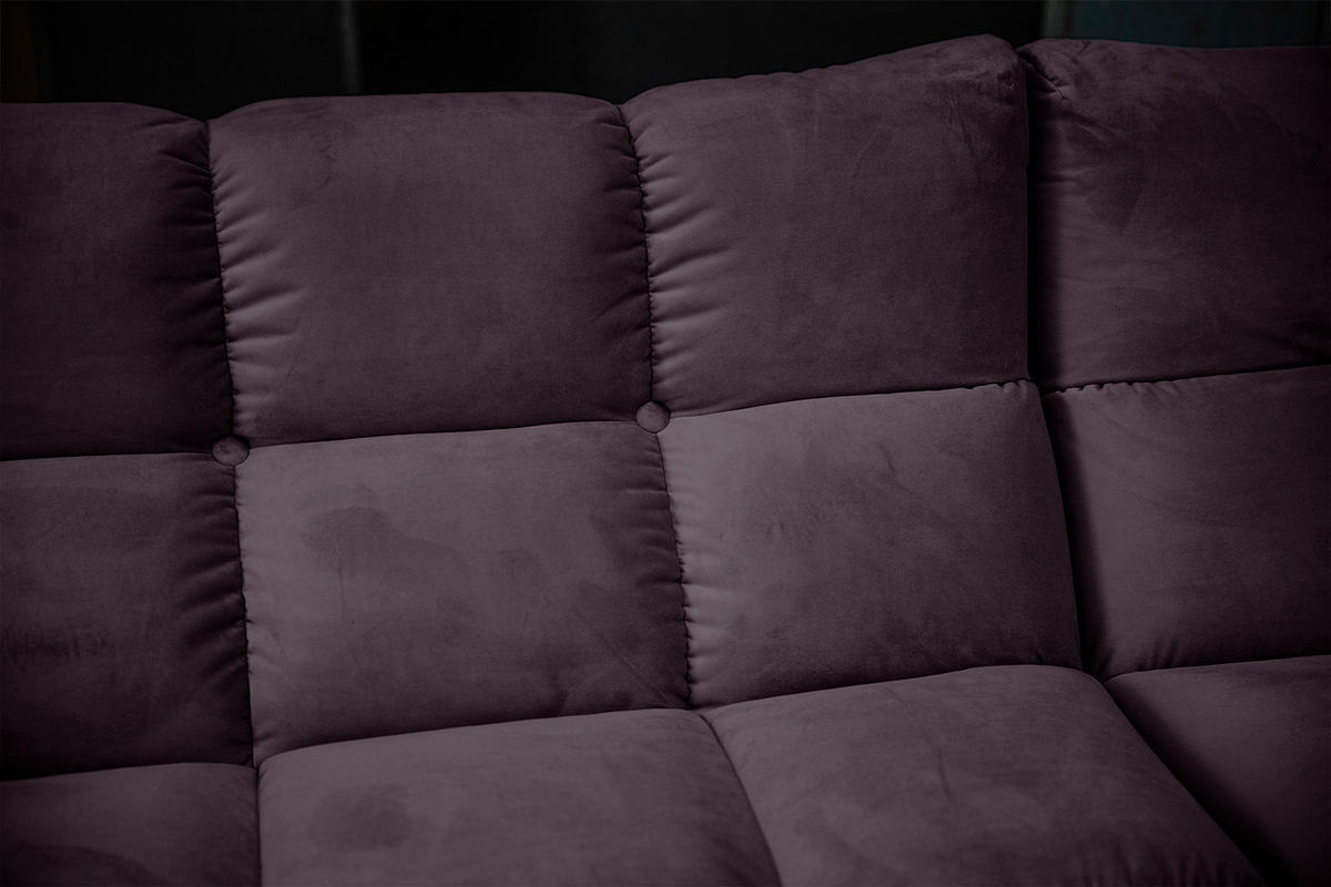 ECKSOFA VIVIEN Violett Velvet - Violett/Schwarz, Kunststoff/Textil (290/178cm) - KAWOLA