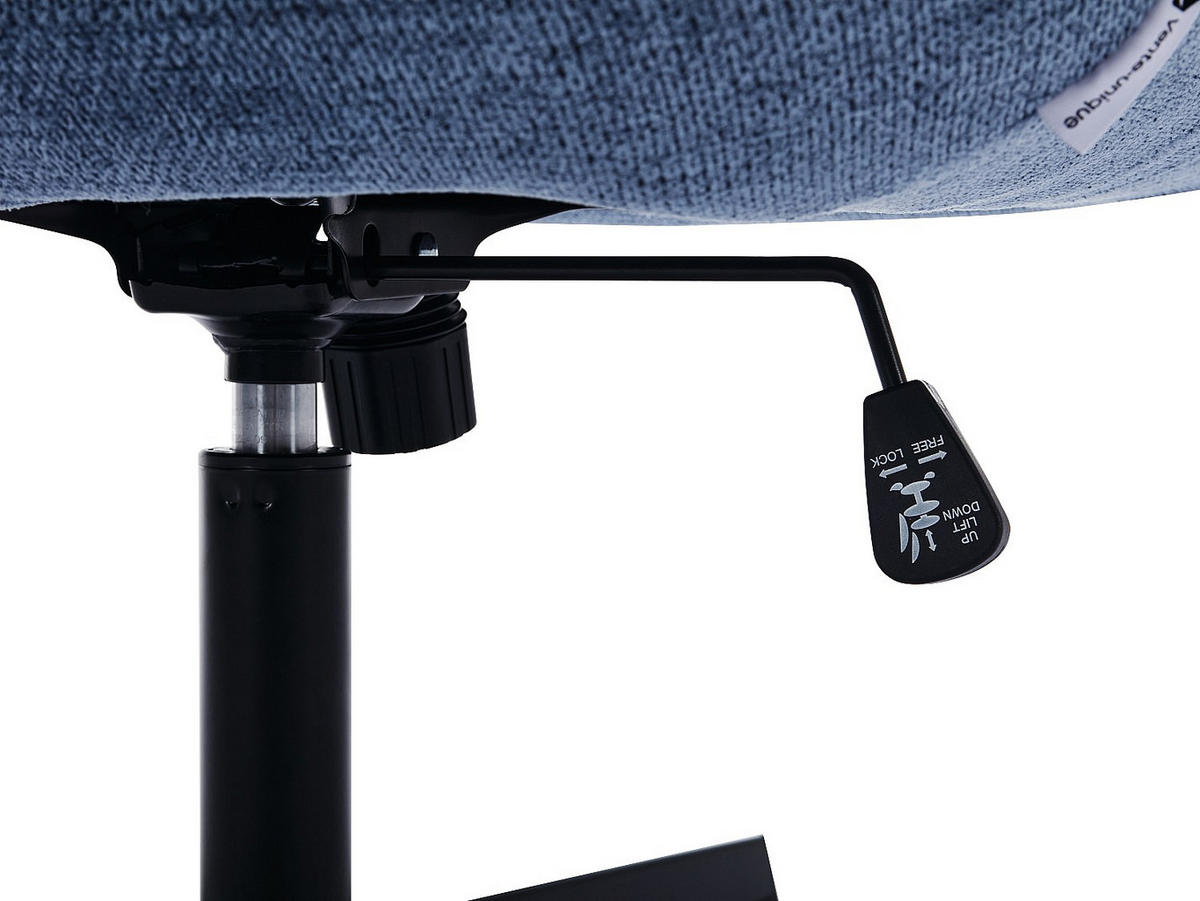 DREHSESSEL - melierter Stoff - Blau - SELENDO - Blau, Textil (68/104/77cm) - Vente-Unique