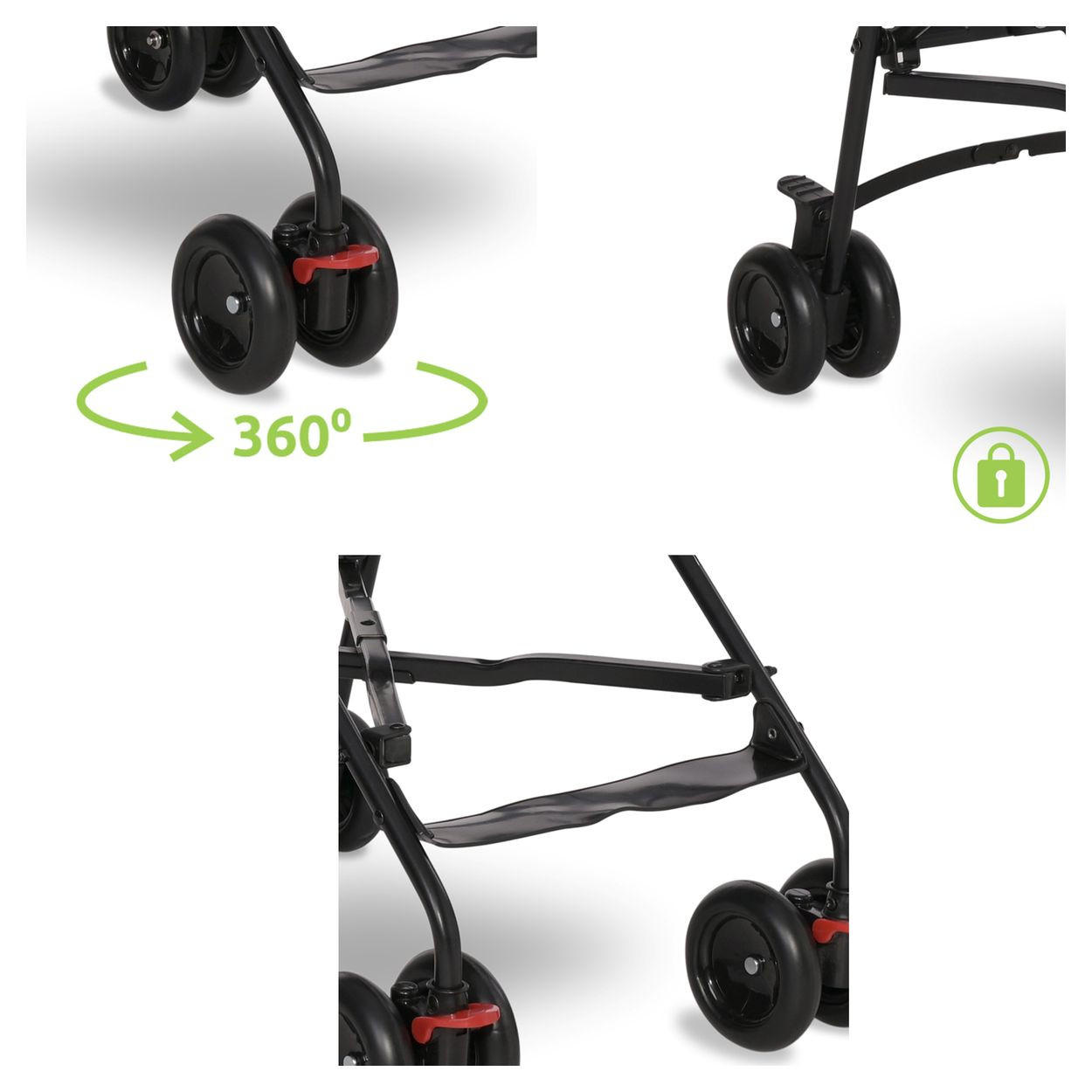 Thumbnail - Lorelli Kinderwagen, Rosa, Metall, 41x97x80 cm, female, Baby on Tour, Kinderwagen, Buggys