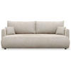 3-SITZER SOFA Ovo Mini Creme Velours Easy-Clean - Creme/Schwarz, Kunststoff/Textil (226/90/97cm) - Selsey