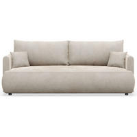 3-SITZER SOFA Ovo Mini Creme Velours Easy-Clean - Creme/Schwarz, Kunststoff/Textil (226/90/97cm) - Selsey