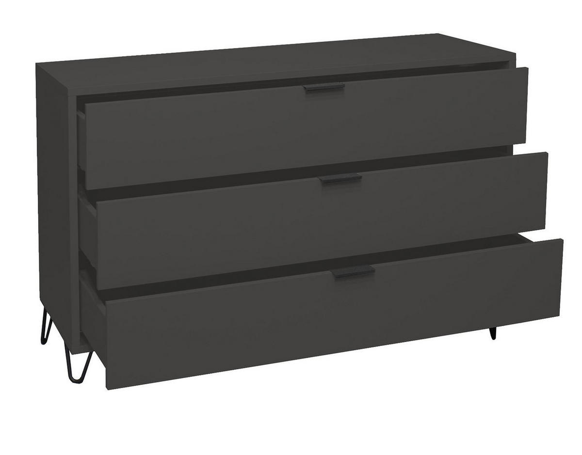 KOMMODE Erna 119x45x82 Anthrazit matt Lack - Anthrazit, Holzwerkstoff (119/82/45cm) - 58aufmkessel