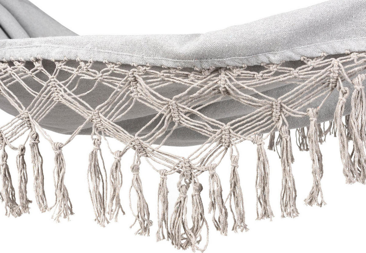 HÄNGEMATTE 200/150 cm, bis 200 kg - Grau, Textil (150/1/200cm) - Outtec