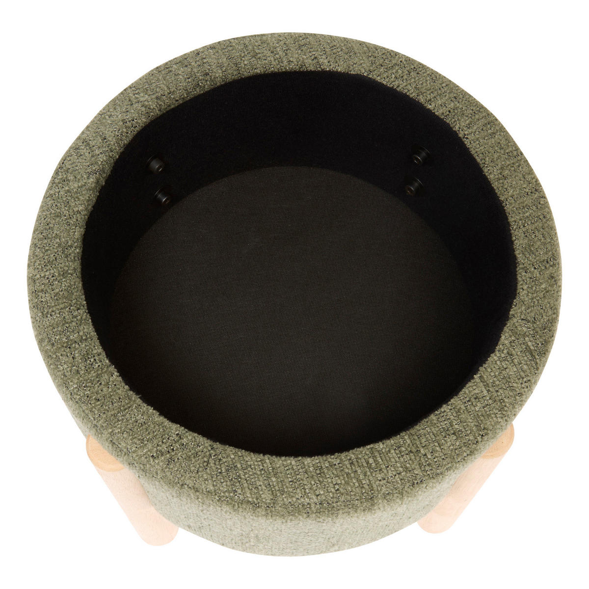 POUF mit Stauraum Elki Olivgrün Ø 45,5 cm, 37 cm - Olivgrün, Holzwerkstoff (45.5/37/45.5cm) - Atmosphera Createur d´interieur