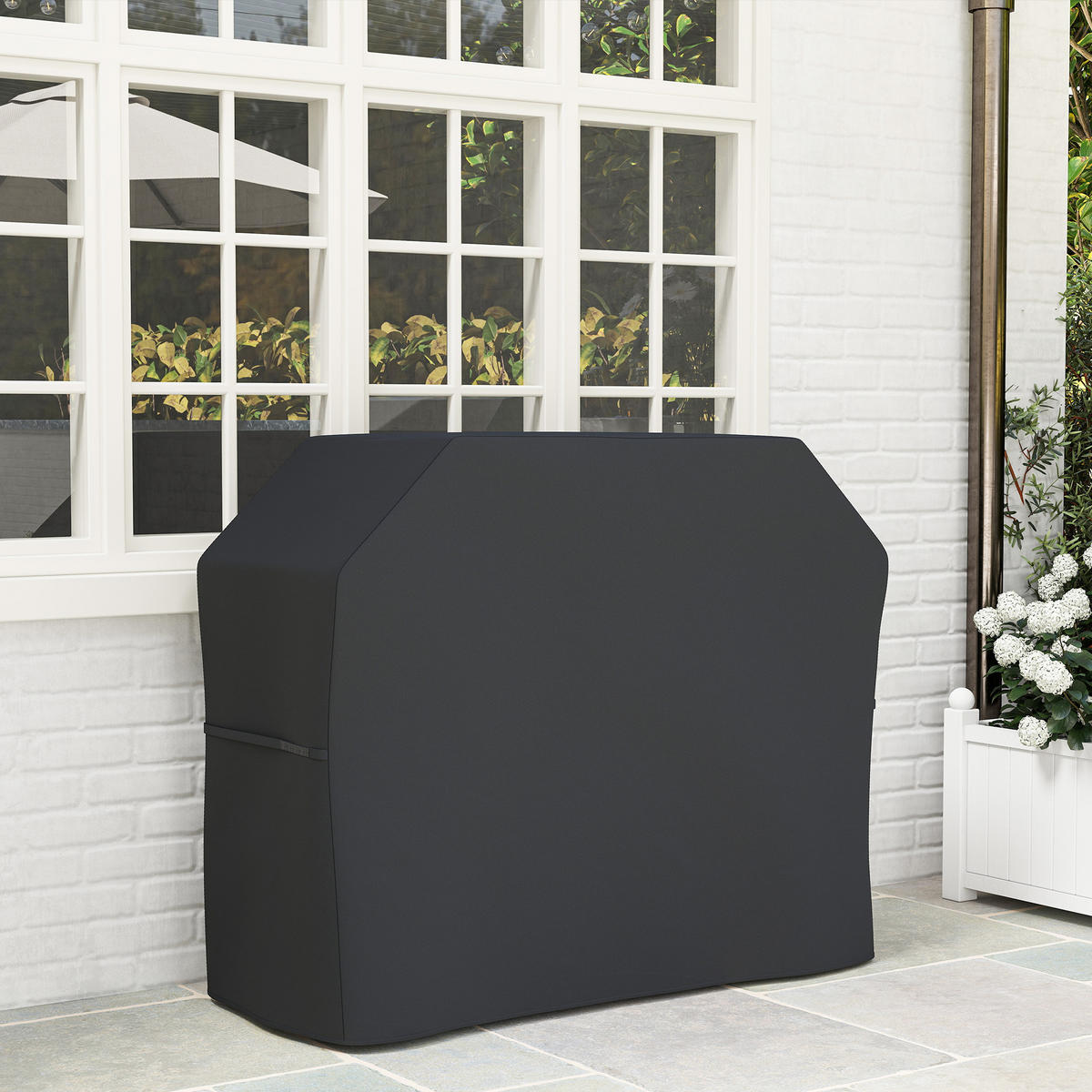 GRILLABDECKUNG DE-10227 wetterbeständig, 147x61x120 cm Schwarz - Schwarz, Textil (61/120/147cm) - ComfortXL