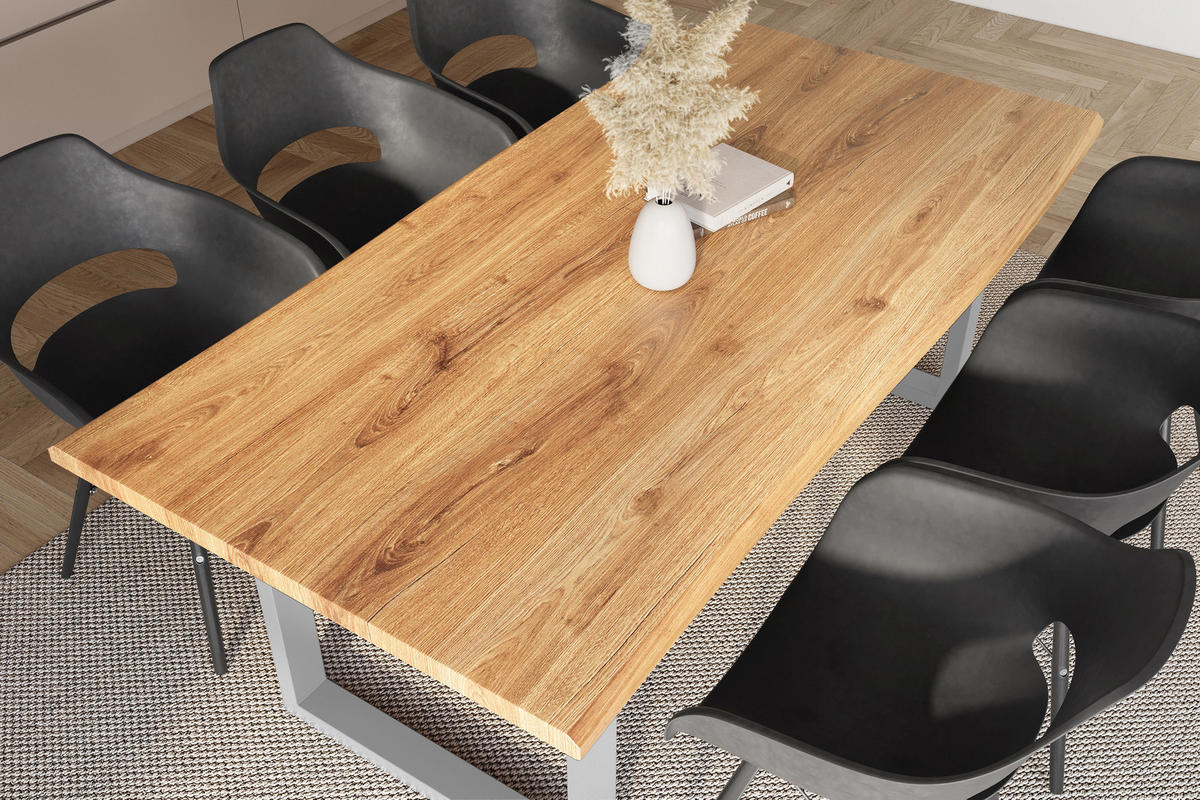 ESSTISCH JULIUS U - Wildeiche/Eichefarben, Holz (100/240/77cm) - SAM