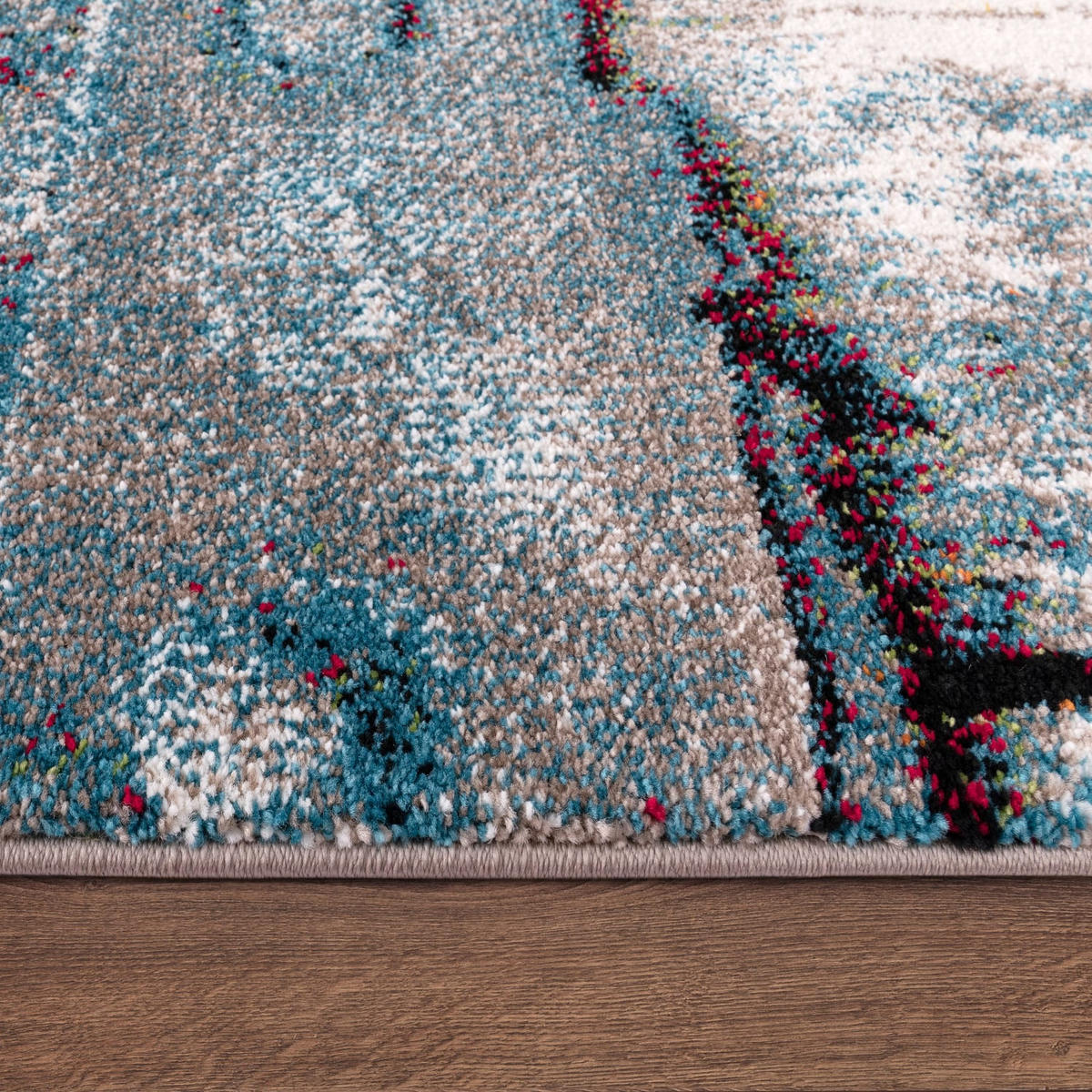 KURZFLORTEPPICH, in Holzdielen-Optik, Mehrfarbig, 120 x 170 cm - Multicolor, Textil (120/170cm) - KADIMA DESIGN
