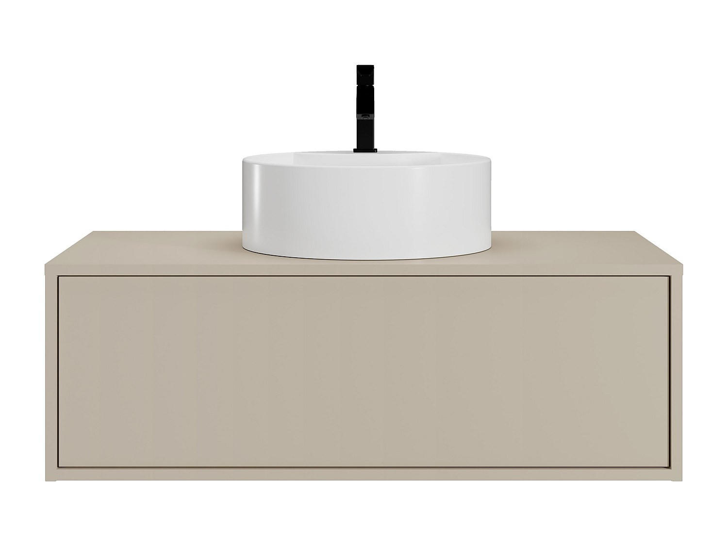 EINZELWASCHTISCH - 94 cm x 47 cm - Holz, Platte - Beige - TEANA - Beige, Holz (94/32/47cm) - Vente-Unique