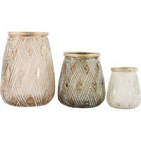 WINDLICHTET/VASEN Fès natur 3-tlg. - Naturfarben, Glas (20cm) - FURNARO