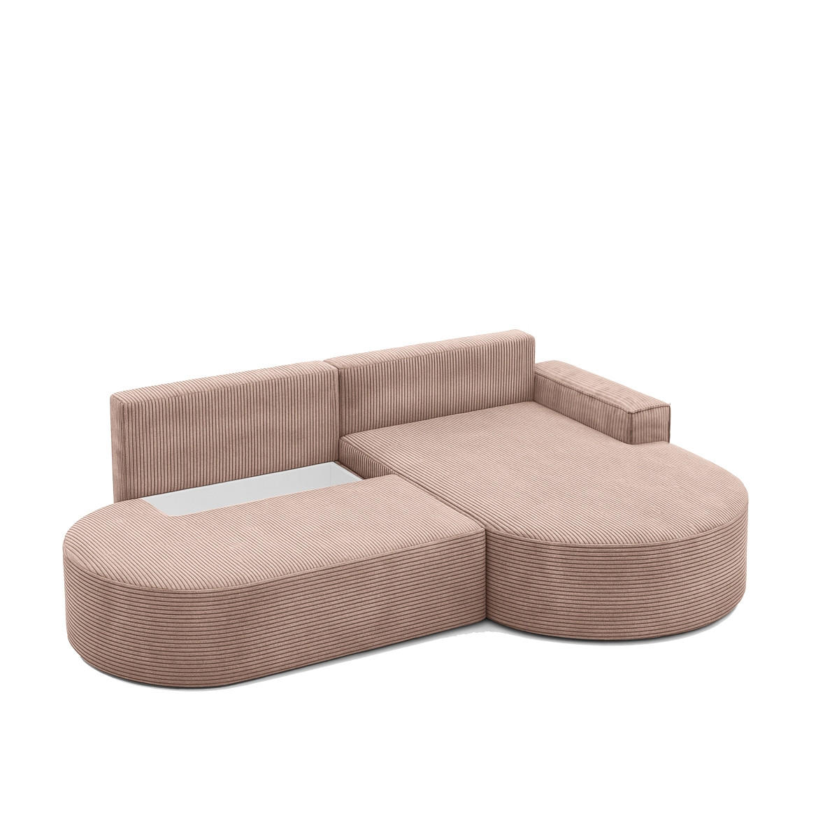 ECKSOFA Modena Pro - Komfort Und Stil Stoff Poso Rosa Rechts - Rosa, Holz (278/179cm) - Kaiser Möbel