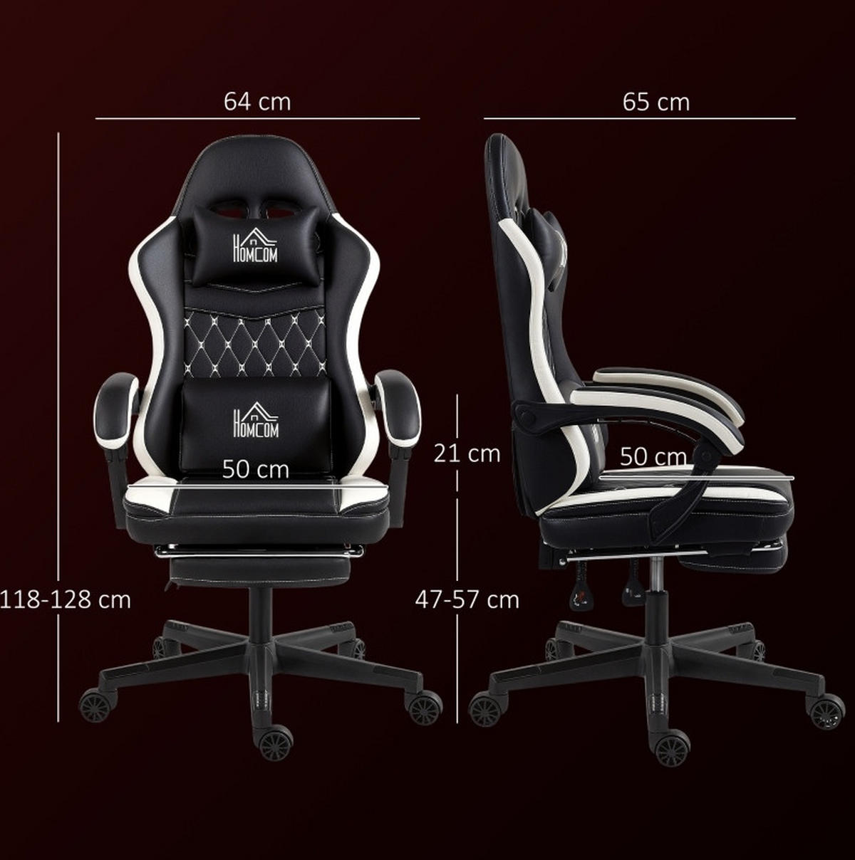 CHEFSESSEL 64/118-128/65 cm Schwarz aus Polyester mit Fußstütze - Schwarz, Kunststoff (64/128/65cm) - OKMYHOME