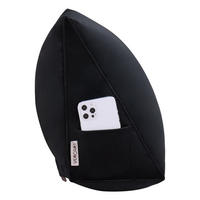 RÜCKENKISSEN für Bett Samt Schwarz 45 cm - Schwarz, Textil (35/45cm) - Vercart