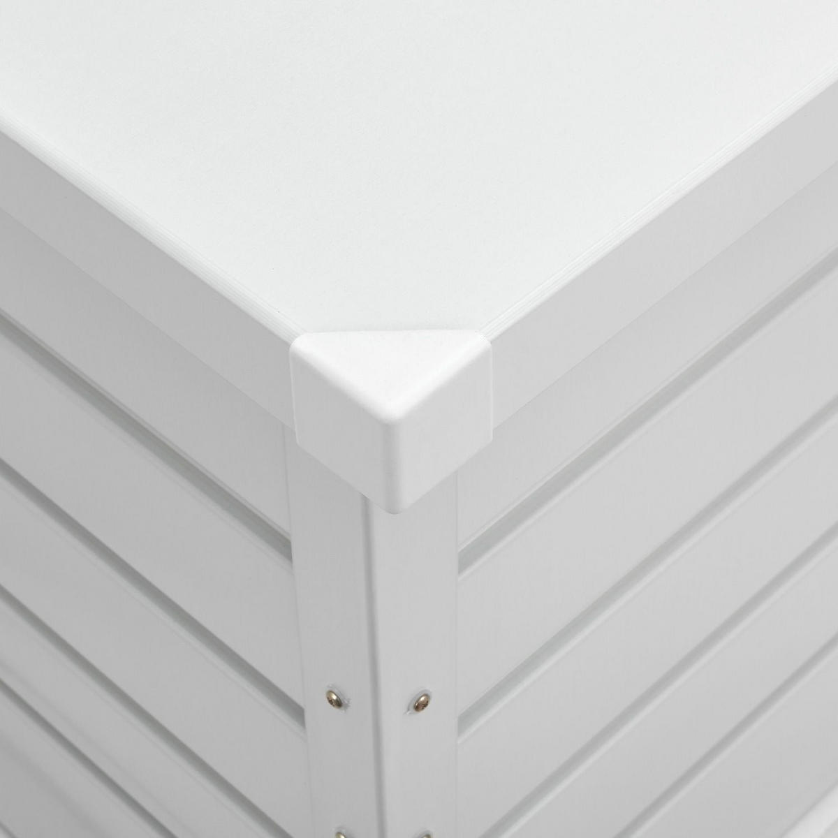 AUFBEWAHRUNGSBOX Limani weiß - Weiß, Metall (120/63/53cm) - Juskys
