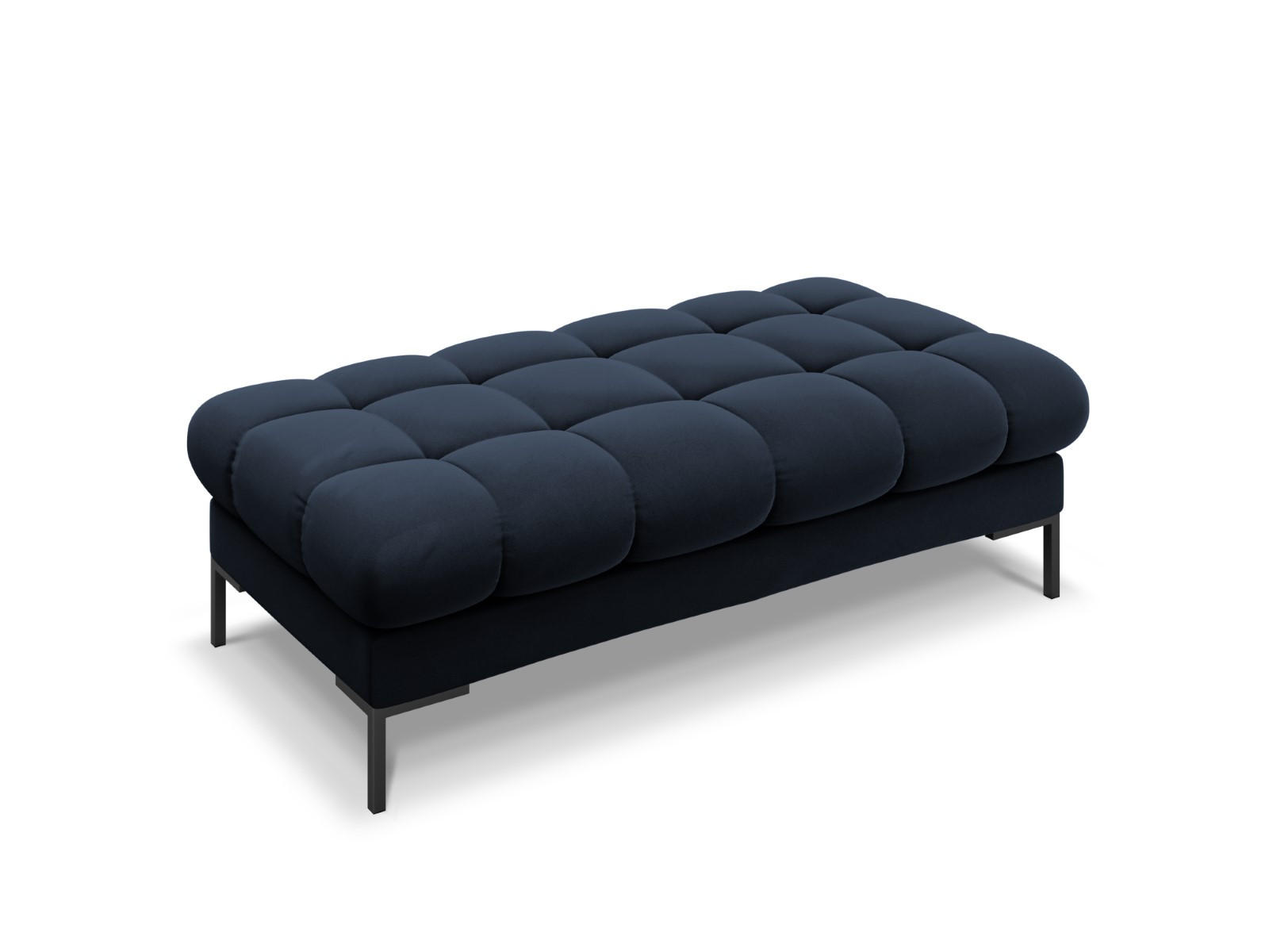BANK Mamaia aus Samt dunkelblau 2 Sitzplätze - Dunkelblau, Textil (133/41/62cm) - Micadoni